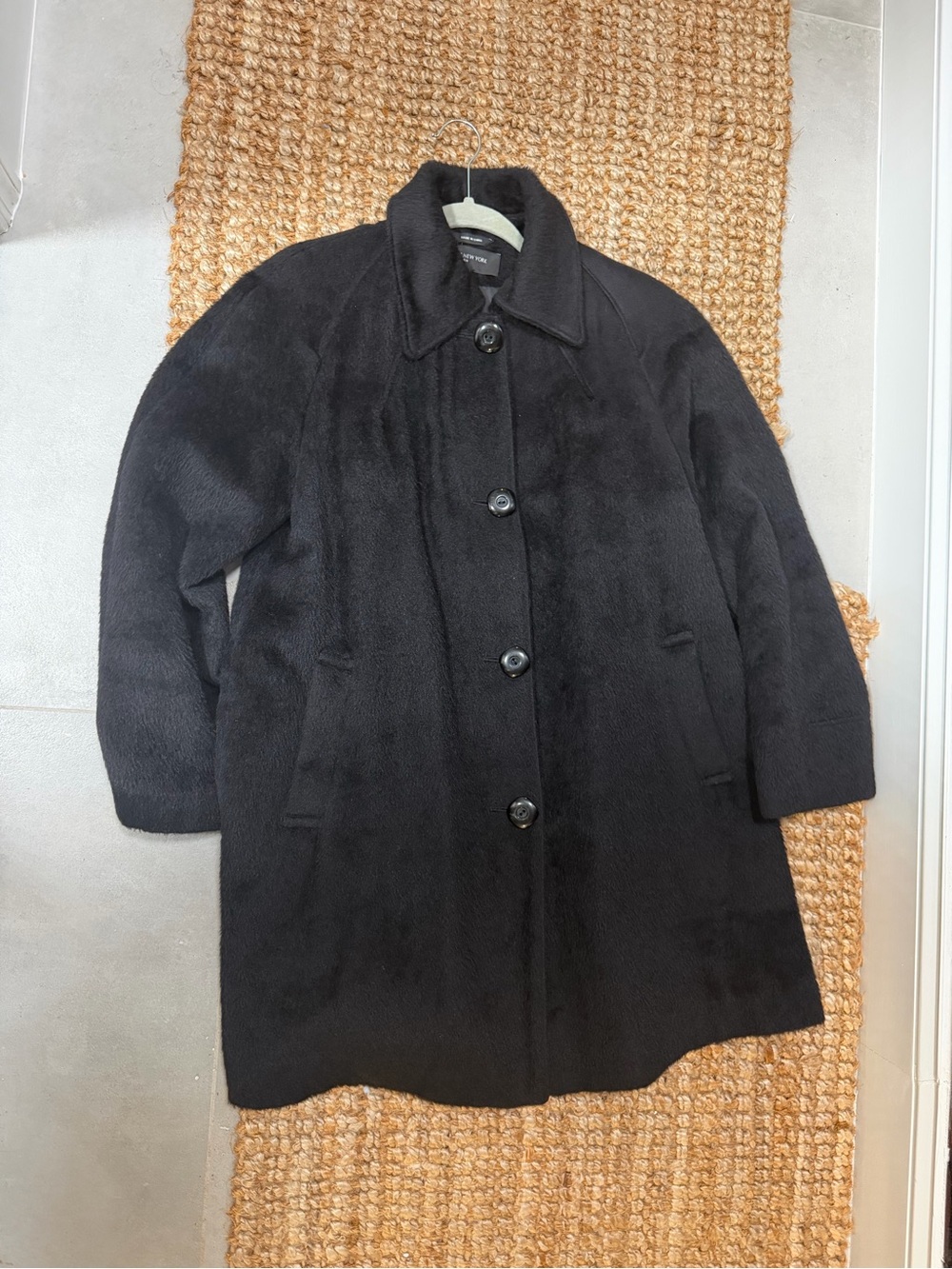 Jones New York Black Single-Breasted Pea Coat